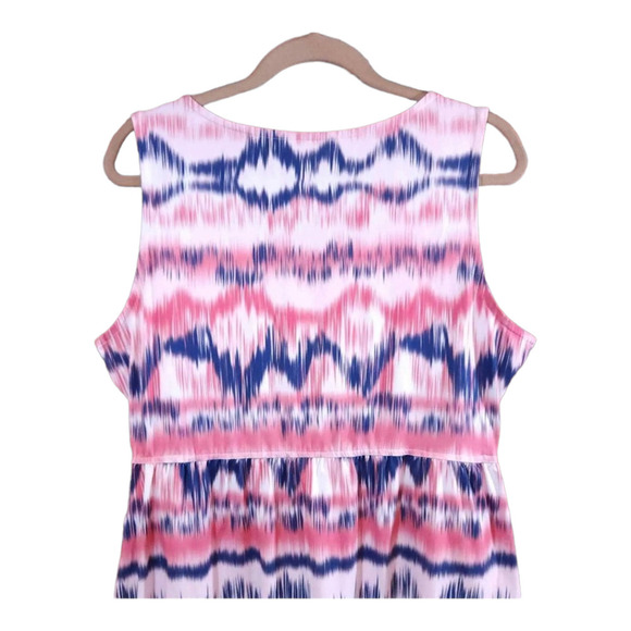 Eddie Bauer Sleeveless Pink and Blue Patterned Dress - Picture 4 of 5